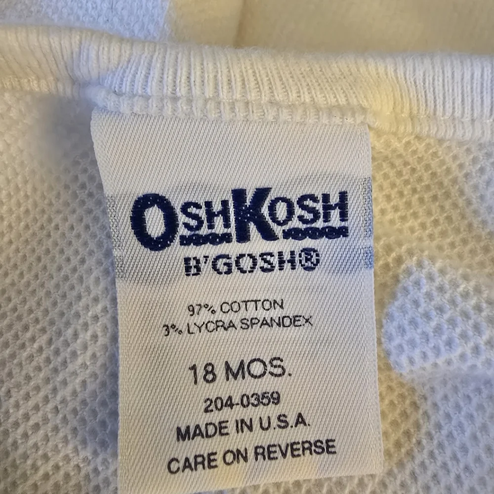 Vintage OshKosh B'gosh White Tee with Pink Floral Design 18 Mos. Made In The USA